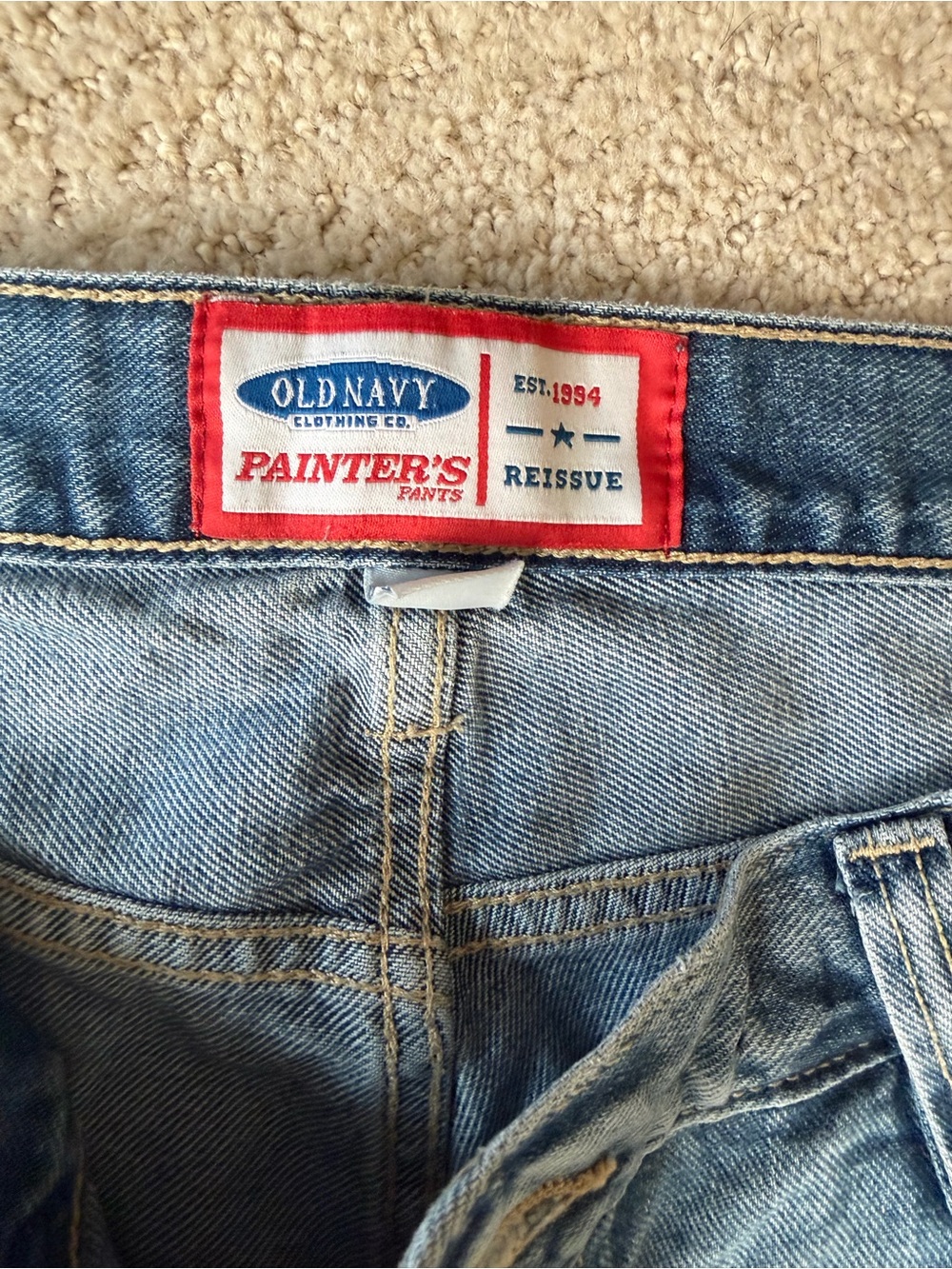 Old Navy Light Blue Painter-Style Relaxed Jeans
